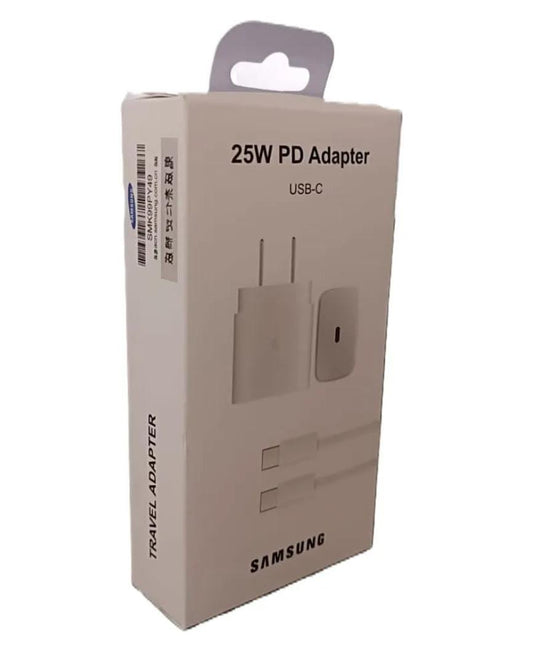 REPLICA 25W PD ADAPTER USB TYPE-C TO C CABLE 5A/1M  BLANCO